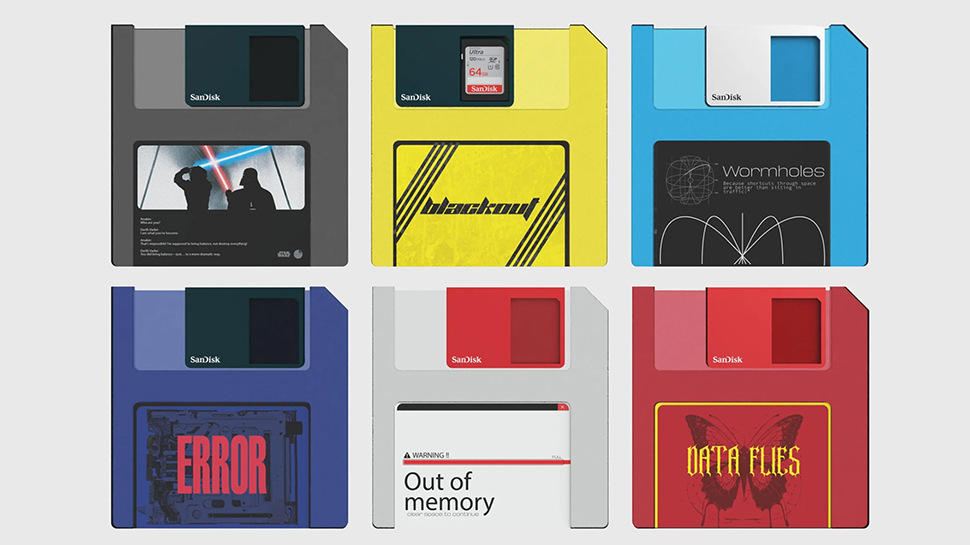 Floppy disk SD card holder concept