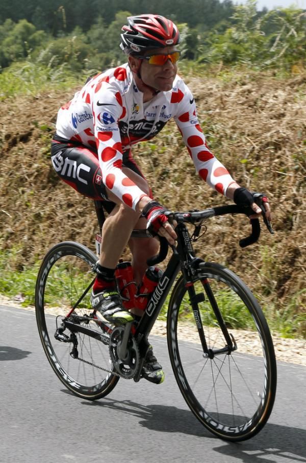 Cadel Evans (BMC) in the polka-dots