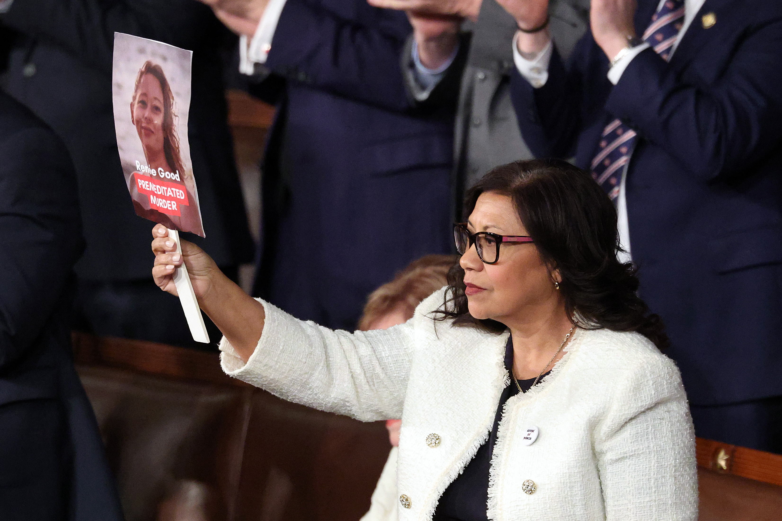 congresswomen wear white suits to the 2026 state of the union address