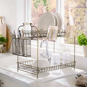 Two Tier Brass Dish Drainer
