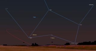 mercury meets spica near venus night sky september 2019
