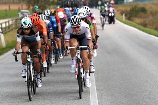 SAN DANIELE DEL FRIULI ITALY OCTOBER 20 Andrea Vendrame of Italy and Team Ag2R La Mondiale Ben Swift of The United Kingdom and Team INEOS Grenadiers Breakaway during the 103rd Giro dItalia 2020 Stage 16 a 229km stage from Udine to San Daniele Del Friuli 249m girodiitalia Giro on October 20 2020 in San Daniele Del Friuli Italy Photo by Tim de WaeleGetty Images
