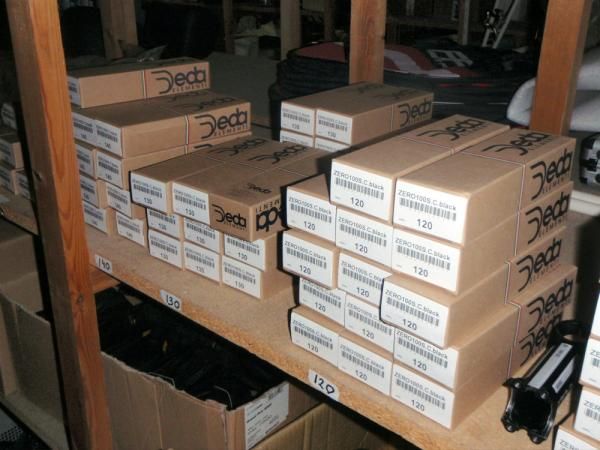 Spare stems are stacked according to size at the Service Course