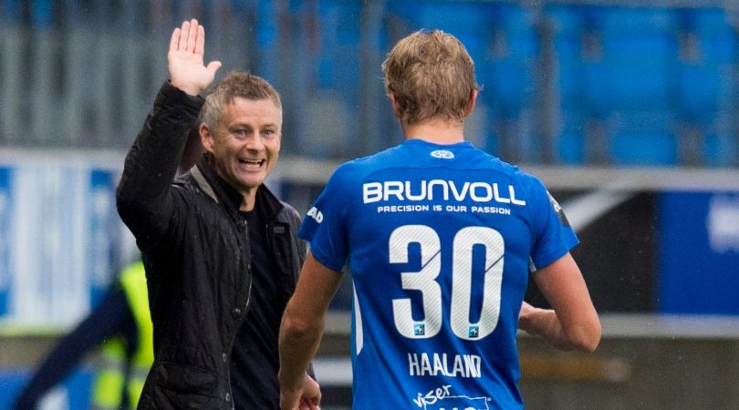 Ole Gunnar Solskjaer with Erling Haaland during their time together at Molde in Norway.