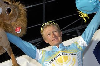 Alexander Vinokourov back on the podium after a two-year absence.