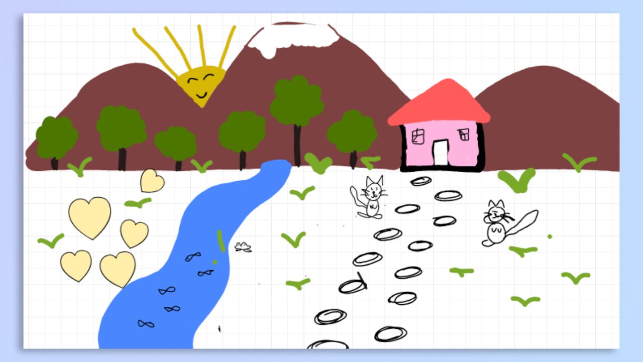 Cartoons drawn on the Alogic Clarity 6K Touch monitor