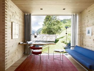 Peter Zumthor sketch room at his Swiss Alps home