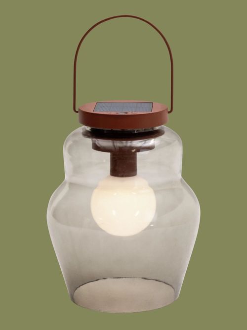 Solar Smoked Glass Hanging Light, Set of 2
