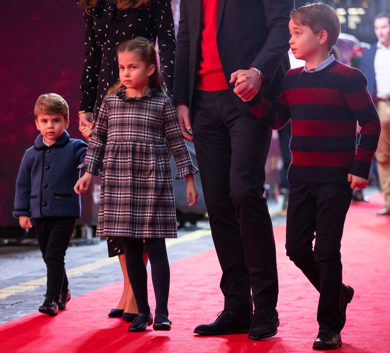 Prince Louis, Princess Charlotte and Prince George, attend a special pantomime performance