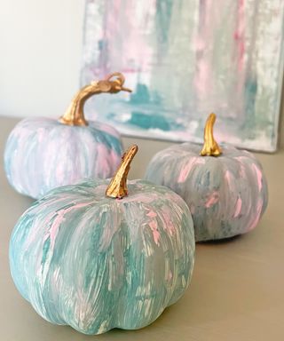 multi-color painted pumpkins