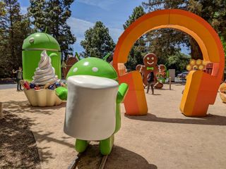 Android statues at Google HQ