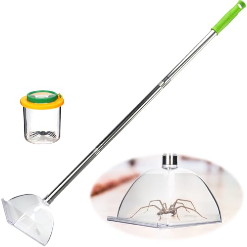 Lurka 35&quot; Spider Catcher Insect Catcher, Humane Spider Collector With Long Handle, Easy Bug Catchers for Home,grabber Tool for Removable to Release Spiders and Insects