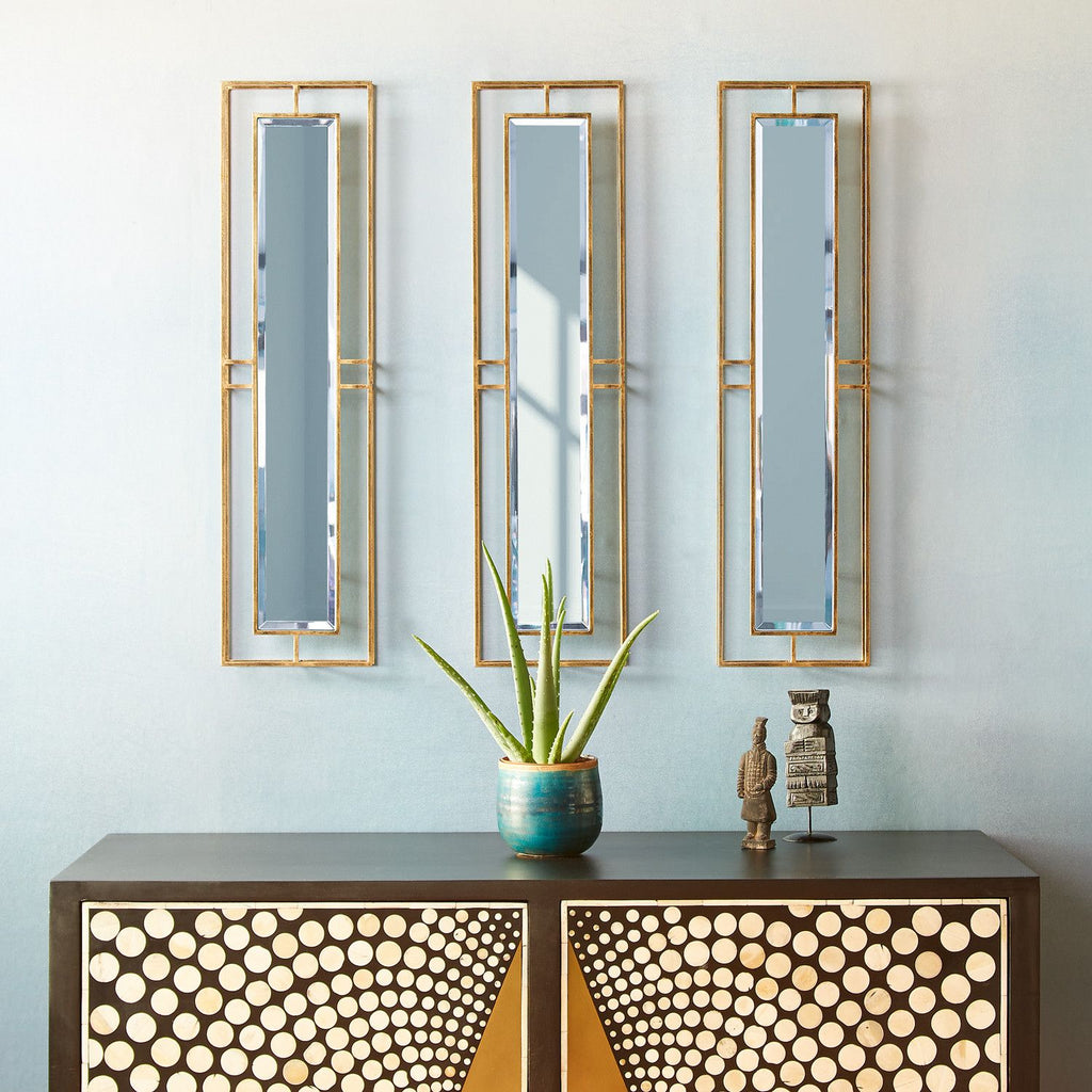 Rectangular Necklace Link Mirror in Antique Gold