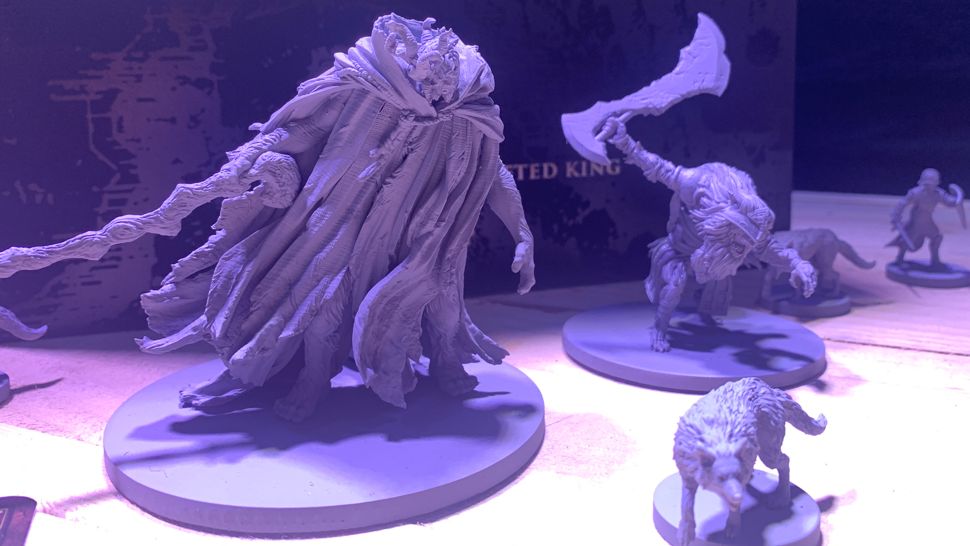 Elden Ring: The Board Game boss miniatures closeup