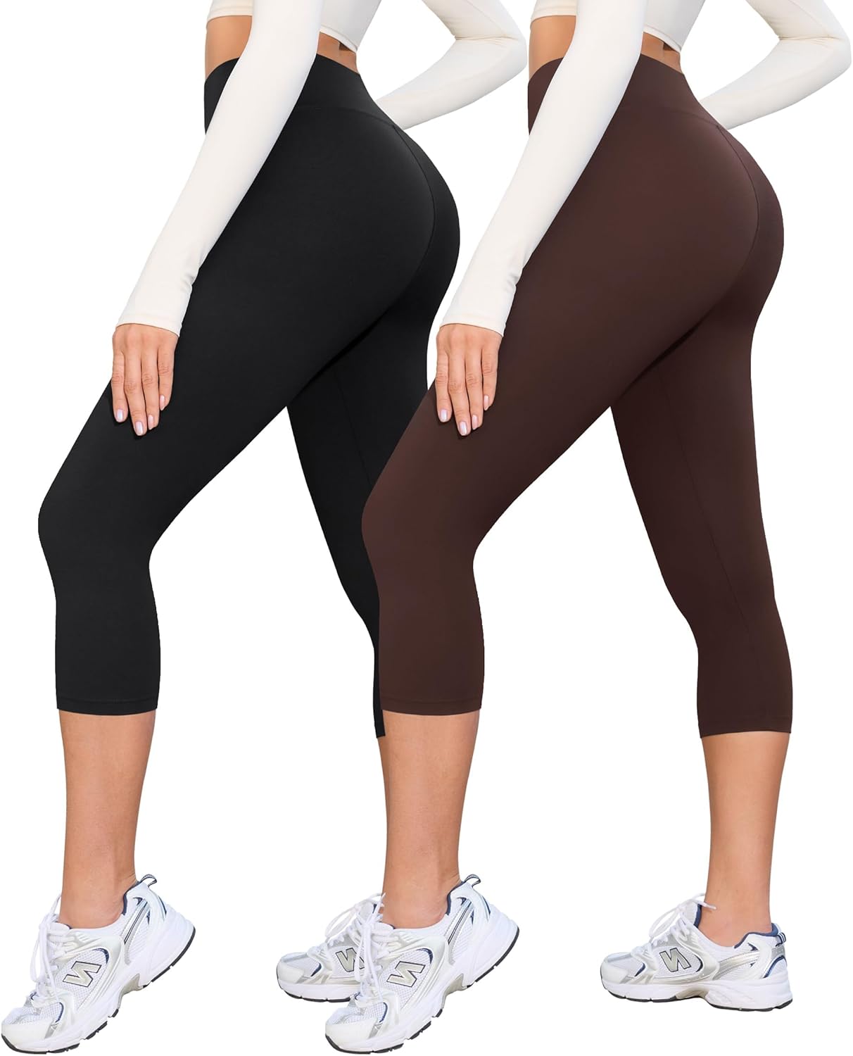 Valandy Creamlush High Waisted Capri Leggings for Women Uk Tummy Control 3/4 Length Gym Leggings for Lounge,yoga, Workout