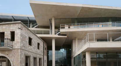 angles in concrete and stone at the Bezalel Academy of Arts and Design