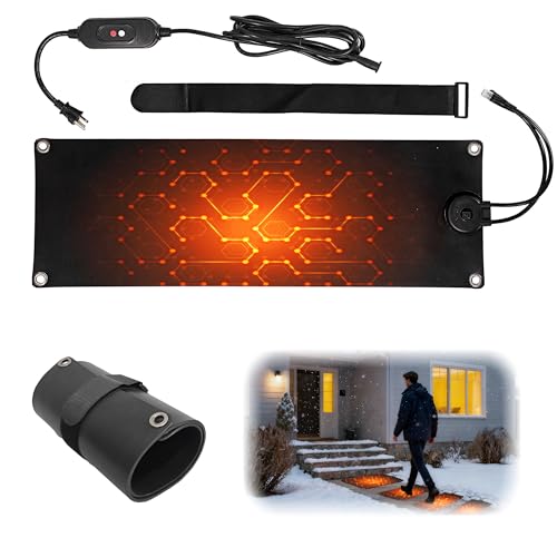 Eagwon Heated Snow Melting Mats, 10x30 in No-Slip Rubber Outdoor Mat, Ice Melt Pads for Walkways, Decks, Stairs, Doorways, Driveway, Backyards &amp;amp; Roof Valley Ice Dam Prevention (10&amp;rdquo; X 30")