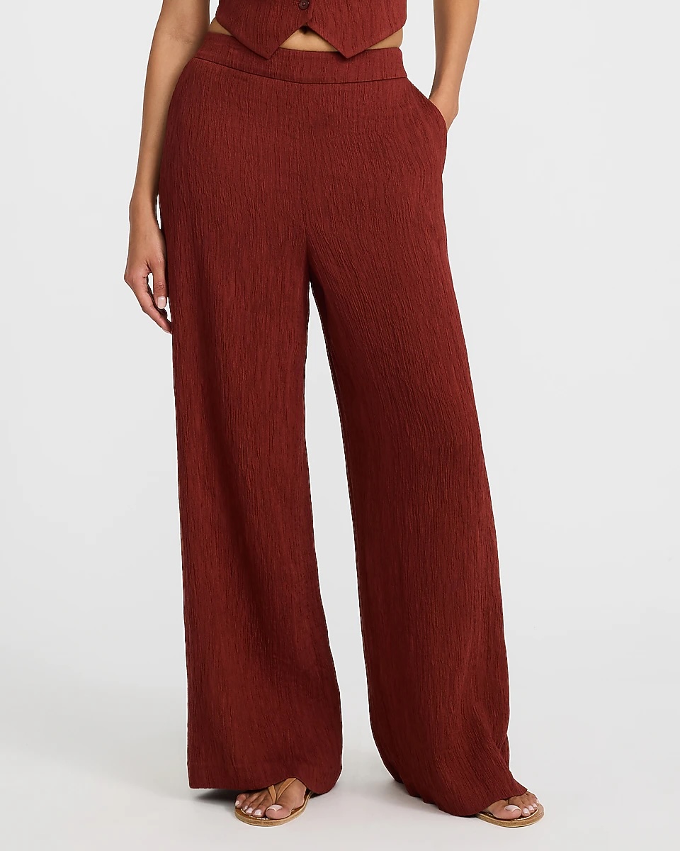 express, Textured High Waisted Relaxed Trouser