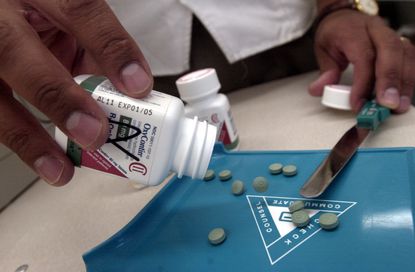 The prescription medicine OxyContin is displayed August 21, 2001 at a Walgreens drugstore in Brookline, MA. 