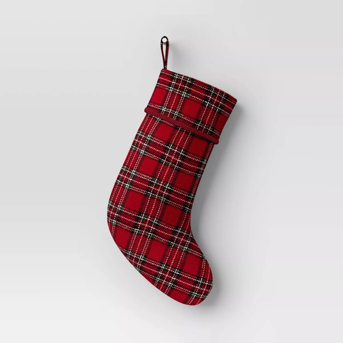 21u0026#34; Christmas Woolen Yarn Dyed Fabric Stocking Red/green Plaid - Wondershopu0026#8482;