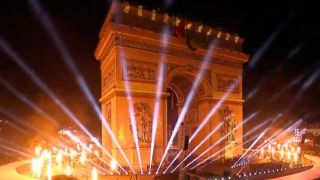 Arc De Triomphe with lights and fire