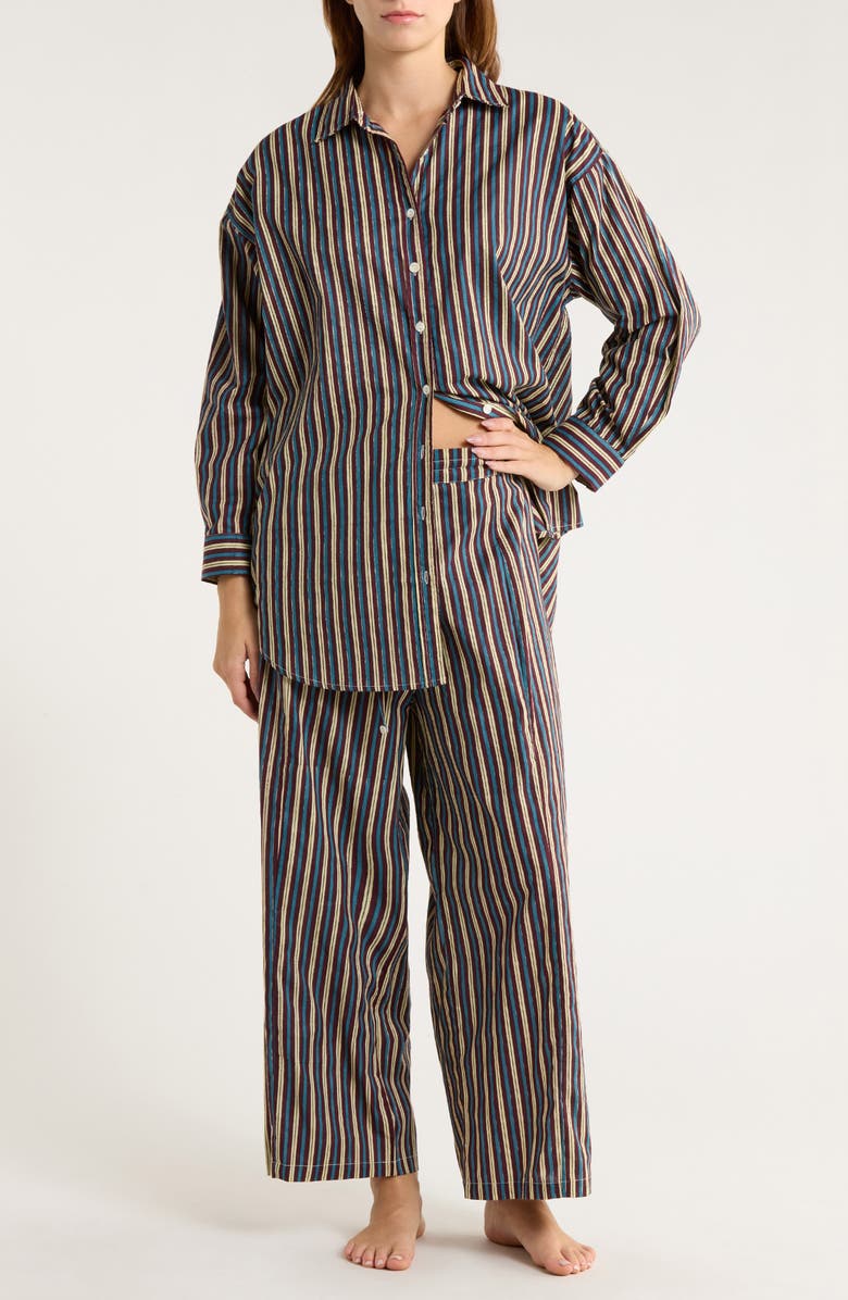 Oversize Shirt &amp;amp; Pants Cotton Pajamas