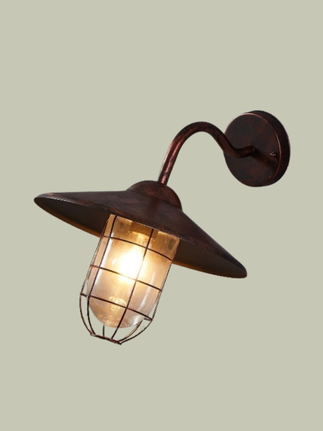 Eglo, Copper Melgoa Antique Copper and Glass Outdoor Wall Light