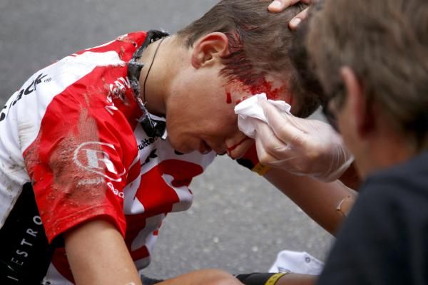 Janez Brajkovic needed medical treatment after his crash