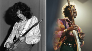 Jimmy Page and Jimi Hendrix composite