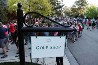 A line outside the gift shop at the 2024 masters