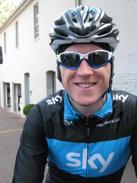 Geraint Thomas smiles for the paparazzi