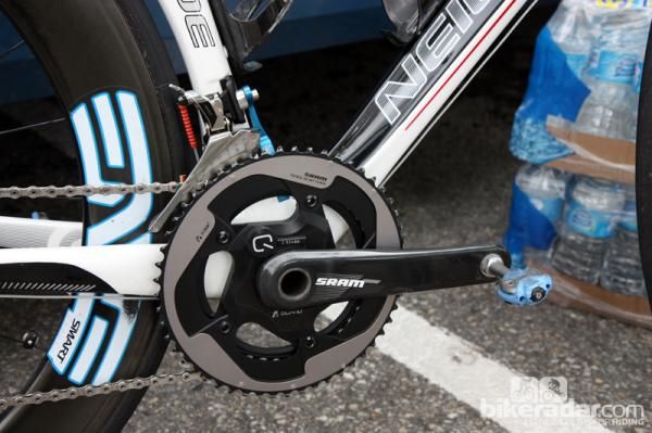 A SRAM/Quarq power measuring crank for Rory Sutherland (UnitedHealthcare).
