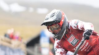 A rider wearing the best mountain bike goggles