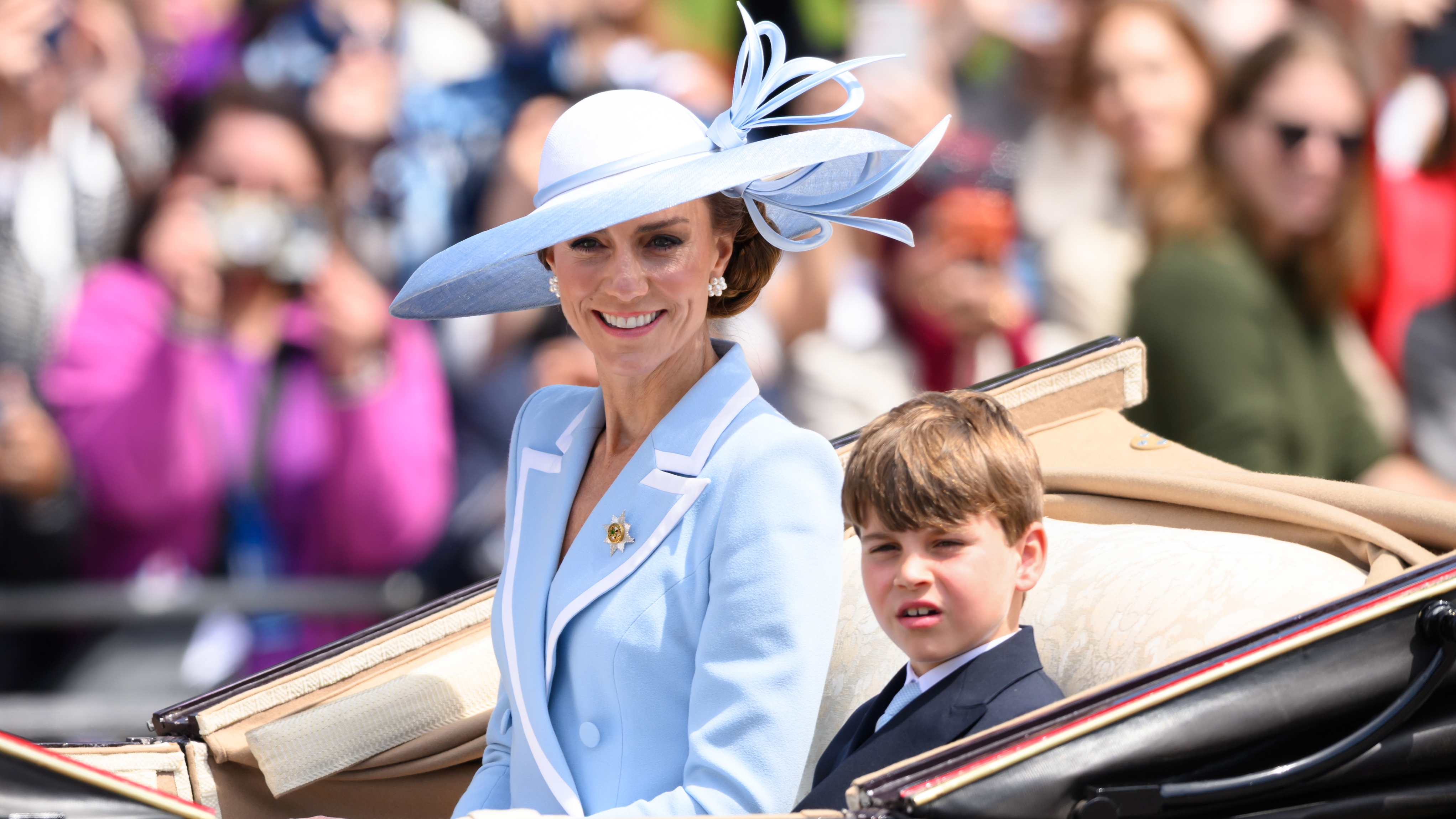 Catherine, Princess of Wales and Prince Louis of Wales during Trooping The Colour on June 13, 2026