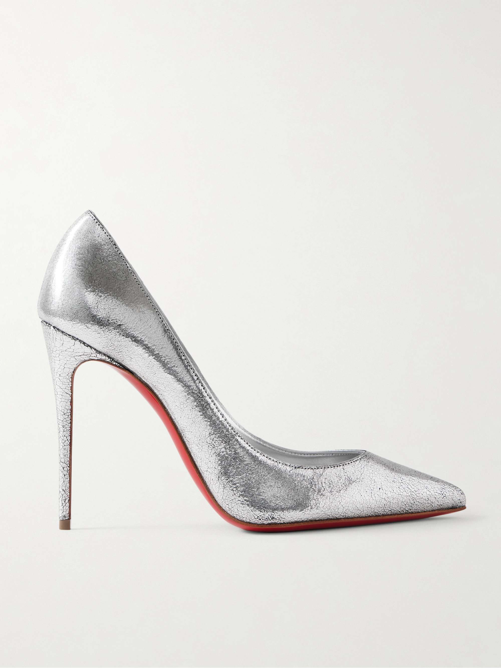 Kate 100 Metallic Cracked-Leather Pumps