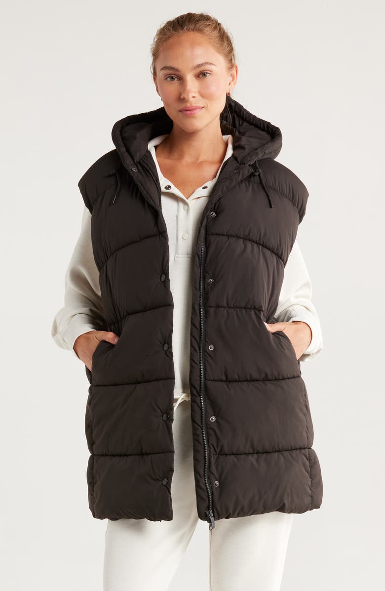 Longline Hooded Puffer Vest