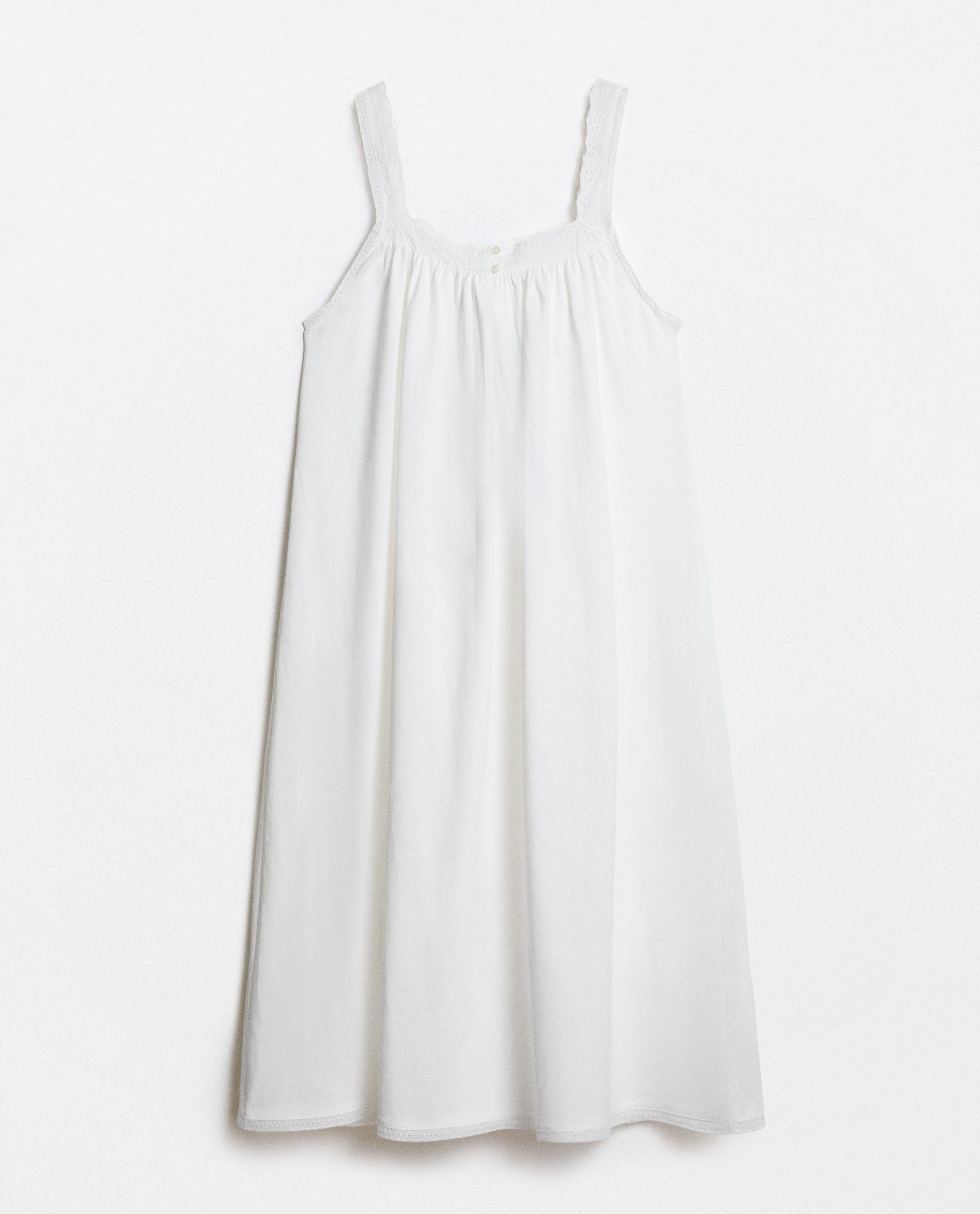 Cotton Lace-Trim Nightgown