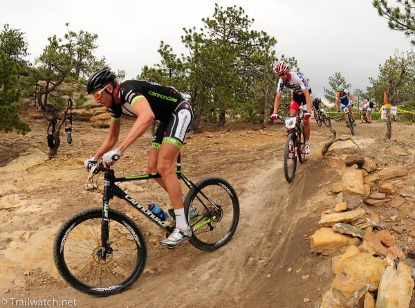 Ryan Trebon (Cannondale) leads the race on lap three