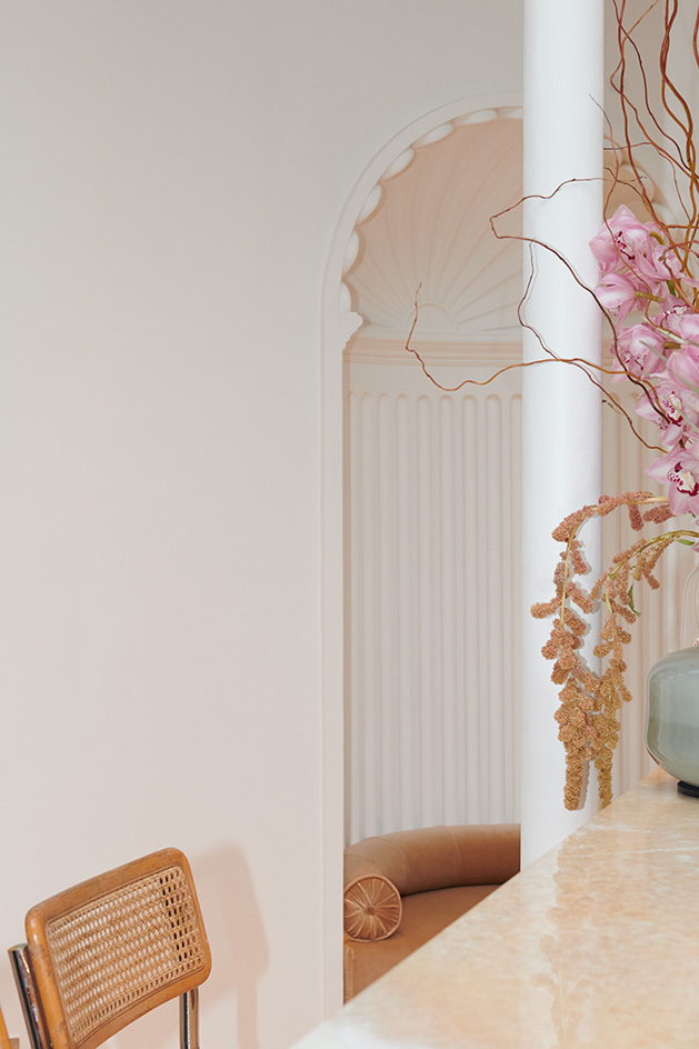 Pink flowers on the table