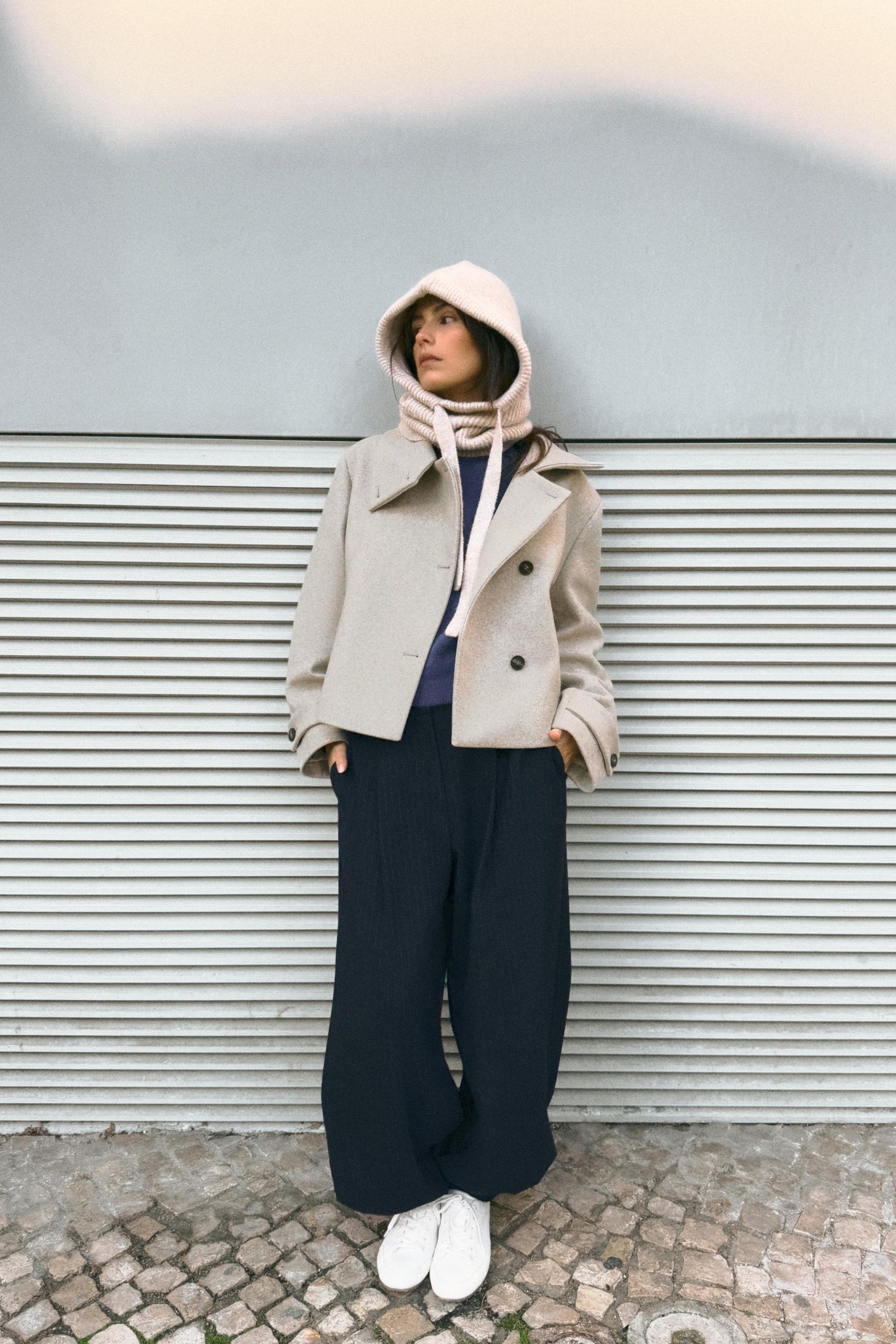 Ribbed Knit Hood