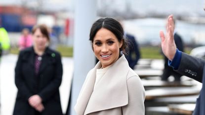 Meghan markle cream coat hotsell