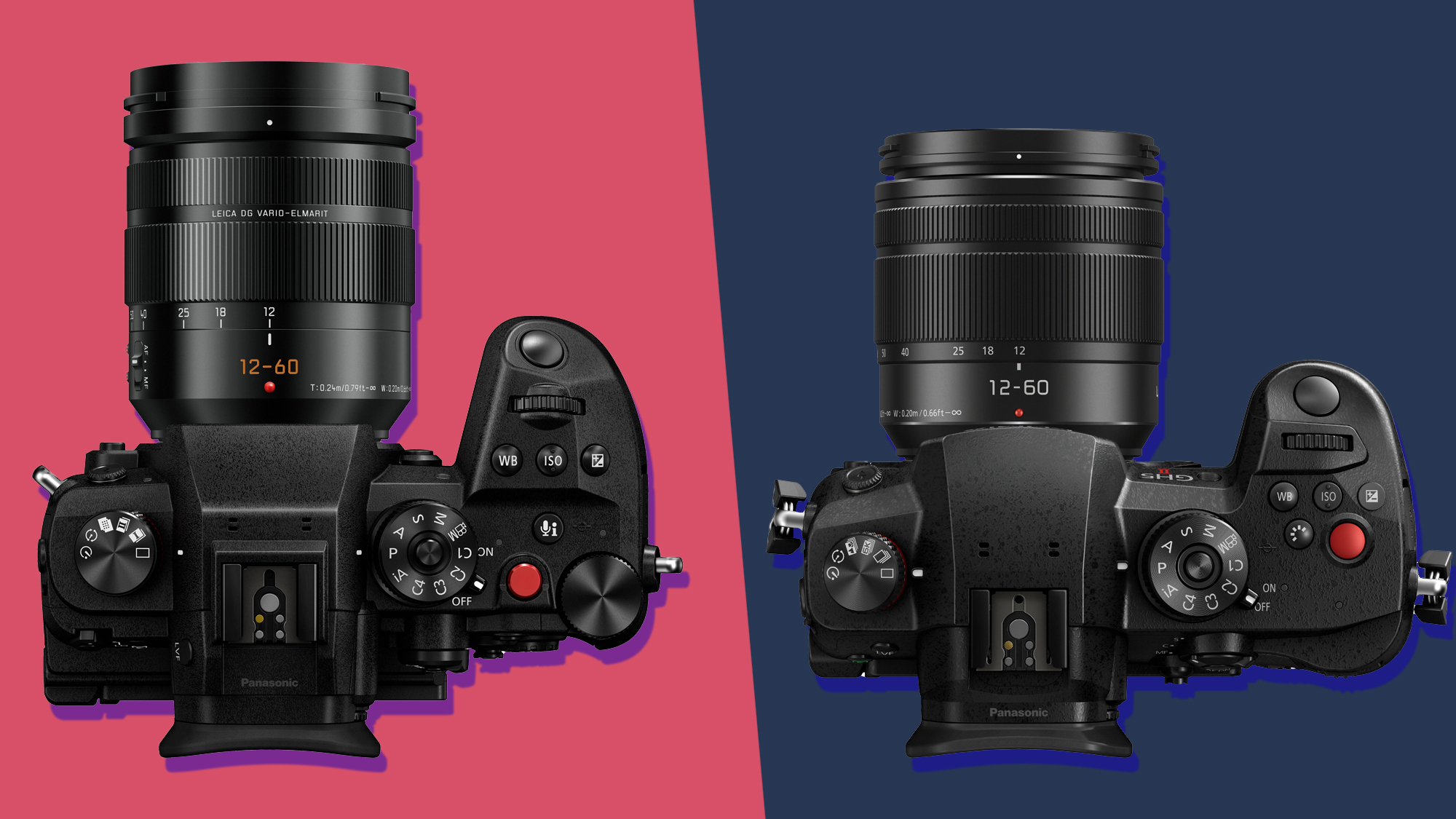 The Panasonic GH6 and GH5 II cameras next to each other
