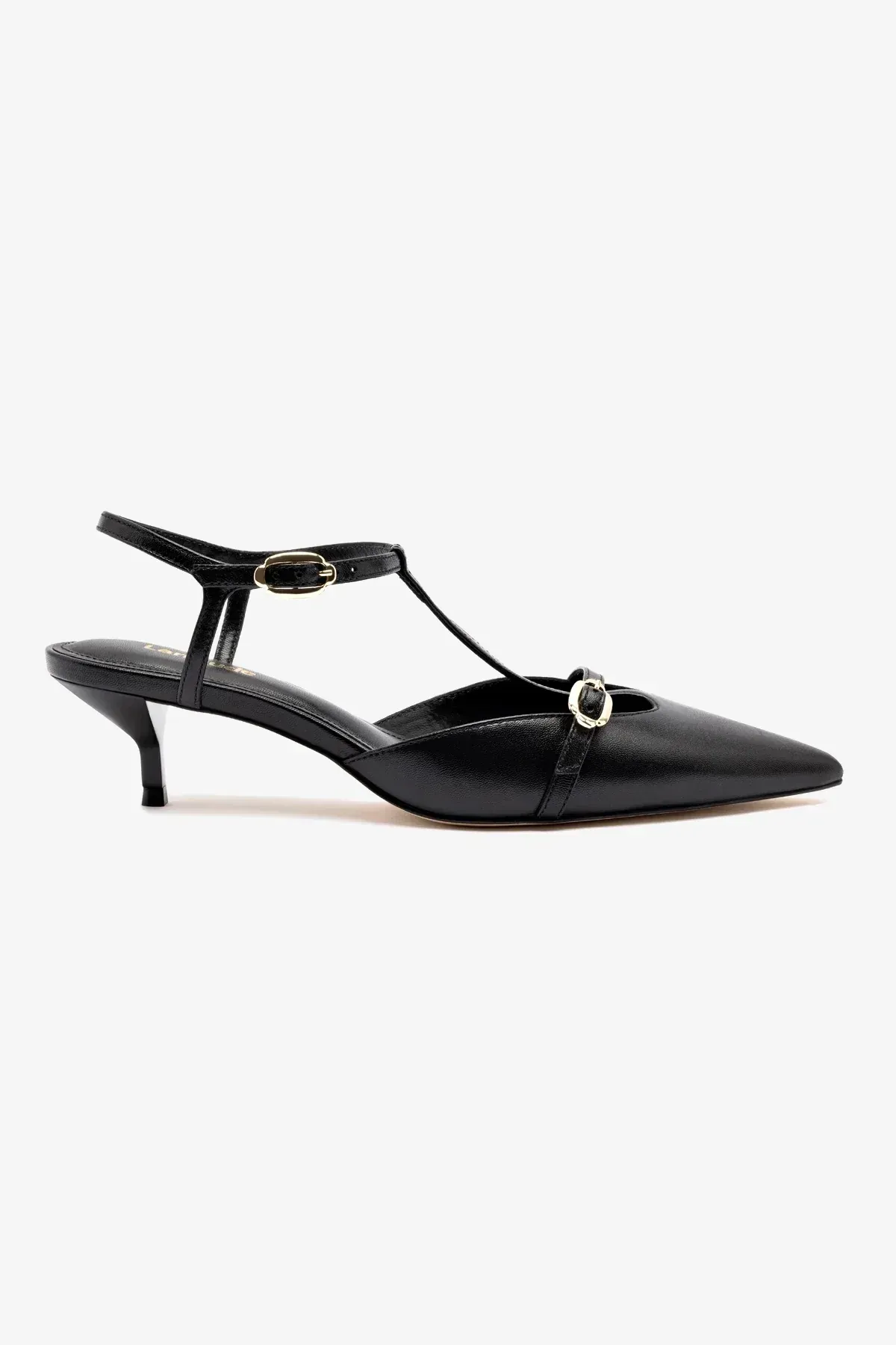 Larroudé, Grace Pump in Black Leather