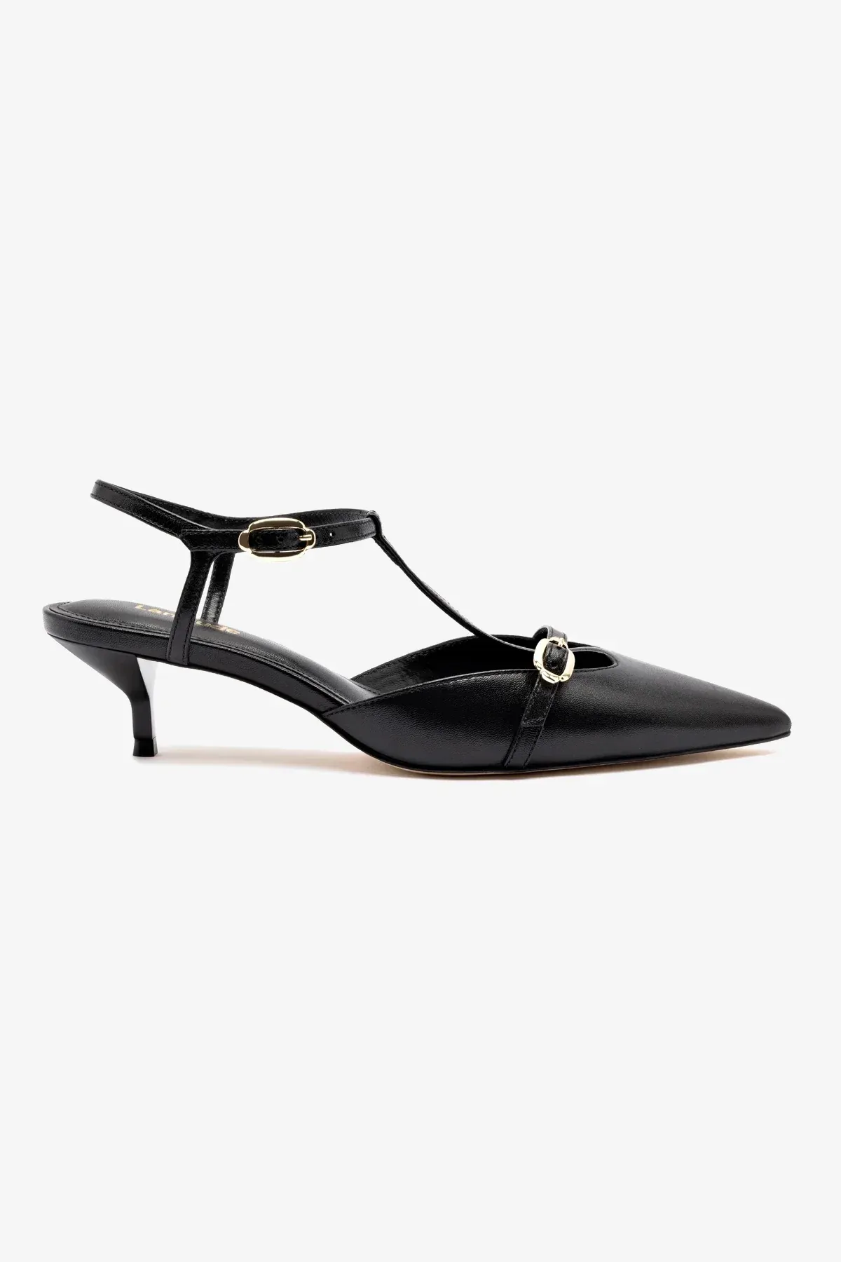 Larroudé, Grace Pump in Black Leather