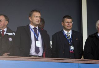 Scottish FA chief Executive Ian Maxwell (left) and SPFL chief Executive Neil Doncaster (right) have announced a suspension of all football in Scotland