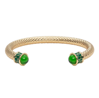 Salamander Torque Emerald &amp; Gold Bangle, £149 | Halcyon Days