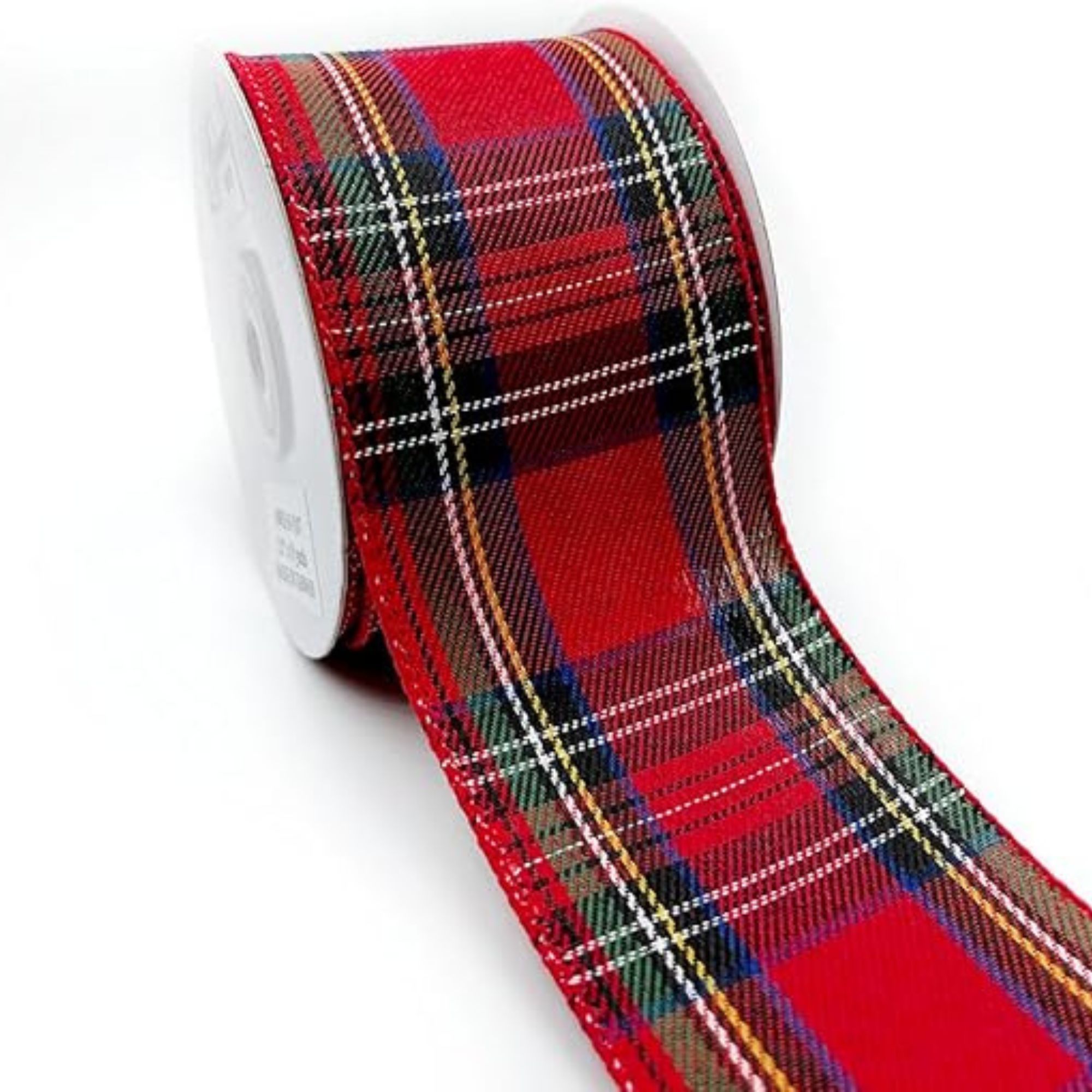 Designer&amp;rsquo;s Shop WR 63-5187 Holiday Tartan Plaid Wired Edge Ribbon 2.5&amp;rdquo;