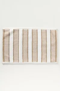 Anthropologie Tufted Sutton Cotton Stripe Bath Mat
