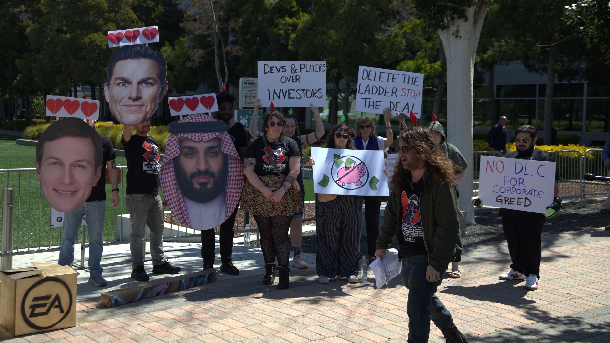 Gamers Rally at EA Headquarters to Protest Saudi-Led Acquisition