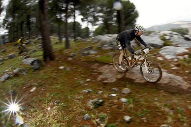 A rider in wet conditions
